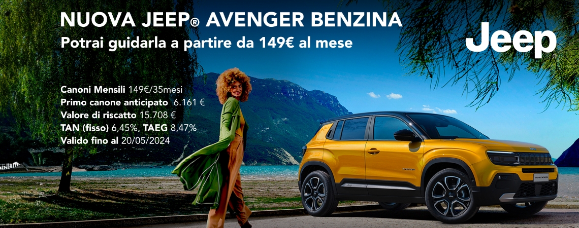 Nuova Jeep® Avenger benzina da 149€ al mese